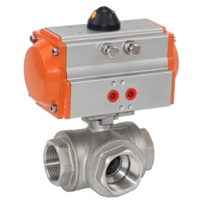 3 Way Ball Valve with Pneumatic Actutor